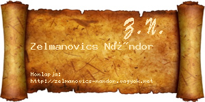 Zelmanovics Nándor névjegykártya